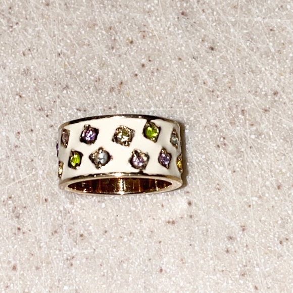 Sterling Silver Multi Color CZ White Band Ring Sz6 - Picture 5 of 7